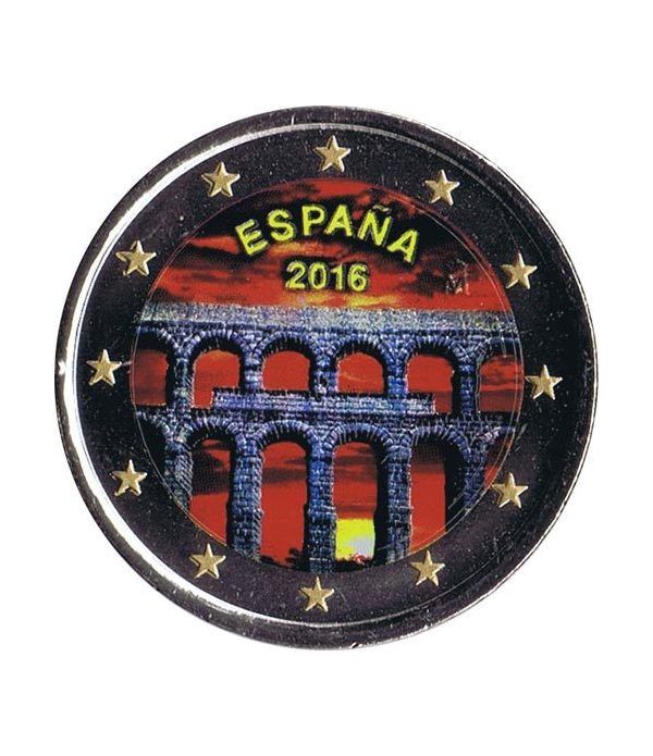 moneda conmemorativa 2 euros España 2016 Segovia. Color.