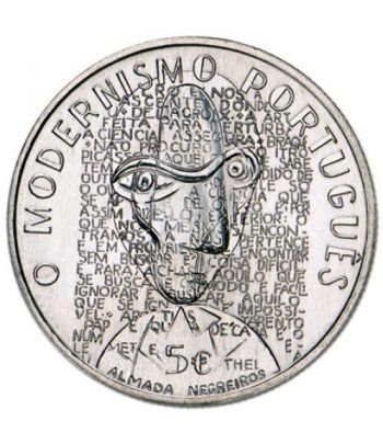 Portugal 5 Euros 2016 Modernismo Almada Negreiros. Niquel