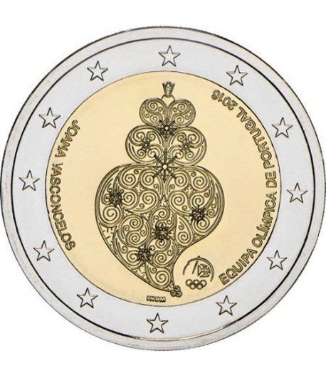 moneda conmemorativa 2 euros Portugal 2016 Equipo Olímpico.