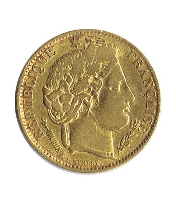 Moneda de oro 10 francos Francia 1851.