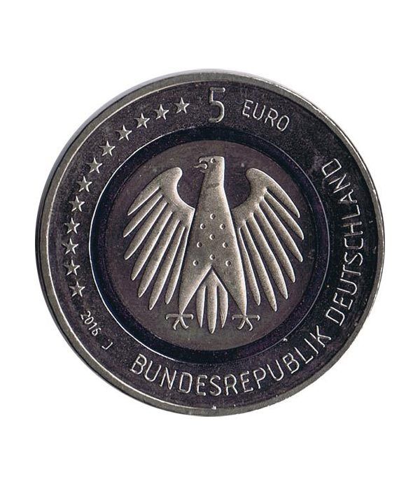 moneda Alemania 5 Euros 2016 Planeta Tierra. Ceca J.