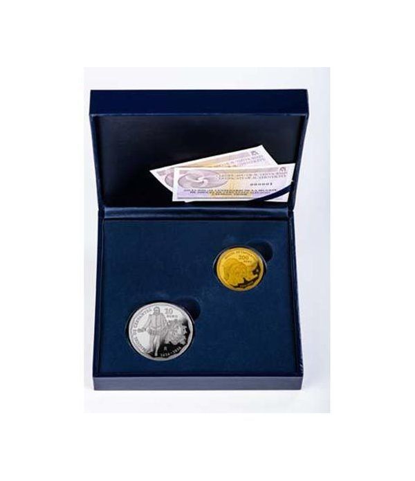 Monedas 2016 IV Centenario muerte Cervantes. Completa Plata Oro