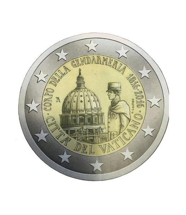 moneda conmemorativa 2 euros Vaticano 2016 Gendarmería.