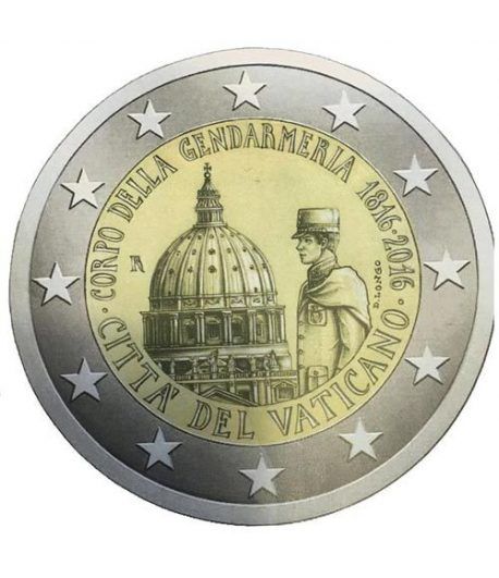 moneda conmemorativa 2 euros Vaticano 2016 Gendarmería.