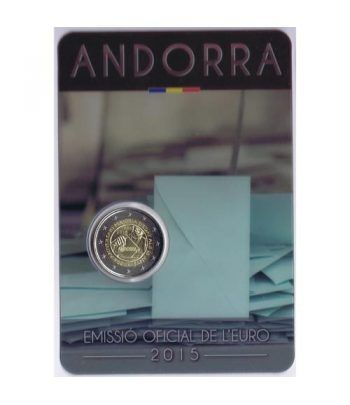 moneda conmemorativa 2 euros Andorra 2015 Mayoria edad. BU.