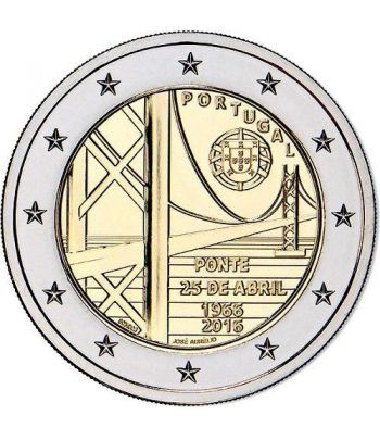 moneda conmemorativa 2 euros Portugal 2016 Puente.