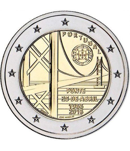 moneda conmemorativa 2 euros Portugal 2016 Puente.
