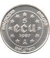 Moneda de plata 5 Ecus Belgica 1987.