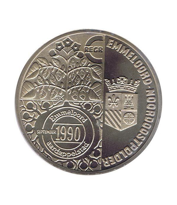 Moneda 2.5 ECU de Holanda 1990 Emmeloord. Níquel.  - 4