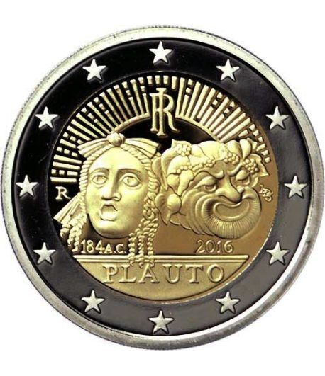 moneda conmemorativa 2 euros Italia 2016 Plauto.