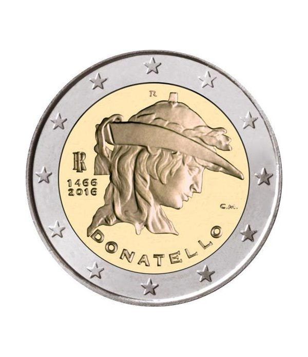 Moneda conmemorativa 2 euros Italia 2016 Donatello.