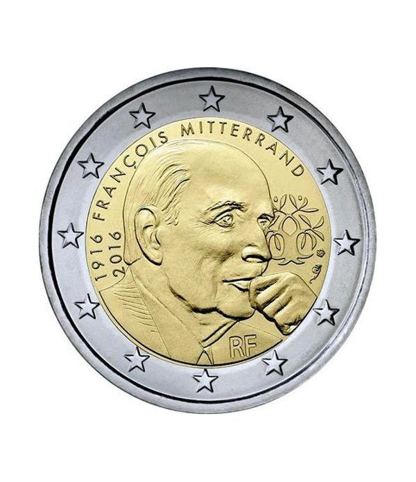 moneda conmemorativa 2 euros Francia 2016 Mitterrand.