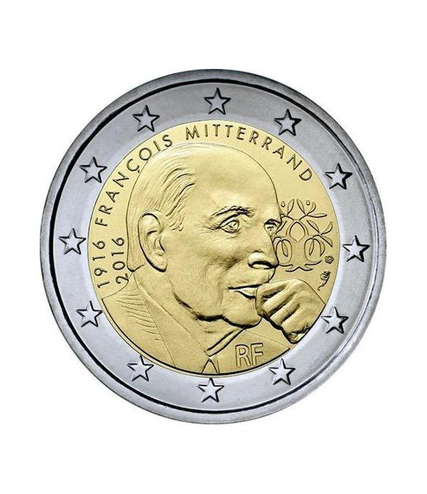 moneda conmemorativa 2 euros Francia 2016 Mitterrand.  - 2