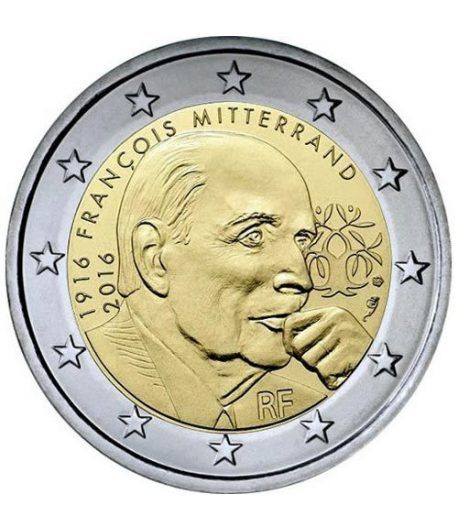 moneda conmemorativa 2 euros Francia 2016 Mitterrand.