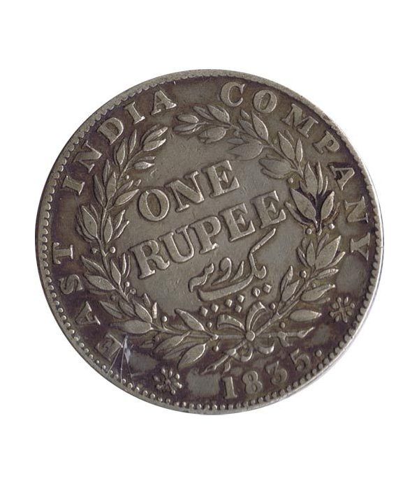 Moneda de plata 1 Rupia India Británica 1835.  - 2