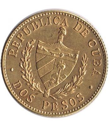 Moneda de oro 2 pesos Cuba 1916. Jose Martí.