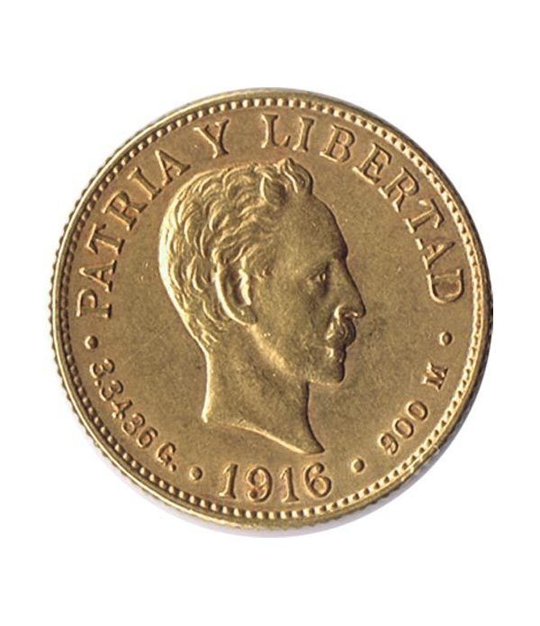 Moneda de oro 2 pesos Cuba 1916. Jose Martí.