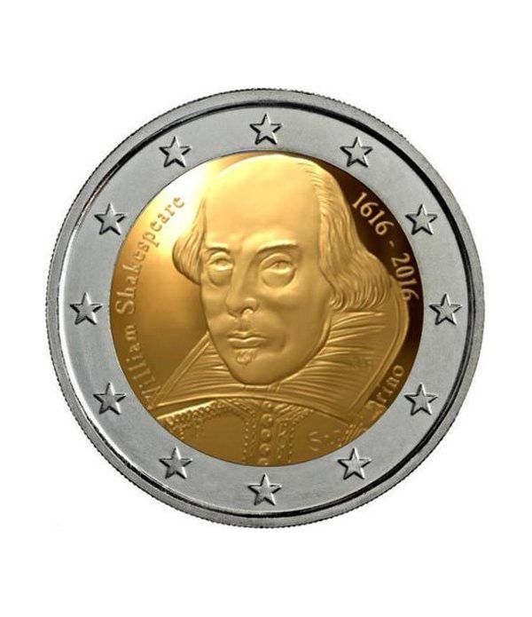 moneda conmemorativa 2 euros San Marino 2016 Shakespeare