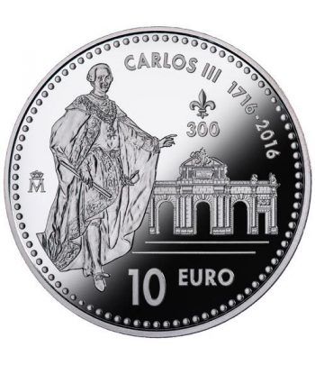 Moneda 2016 Tercer Centenario Carlos III. 10 euros. Plata.  - 1