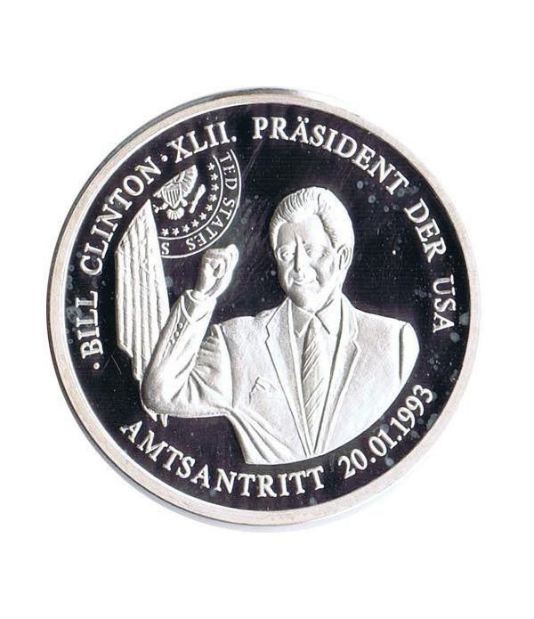Medalla de plata Bill Clinton President Der USA. Proff