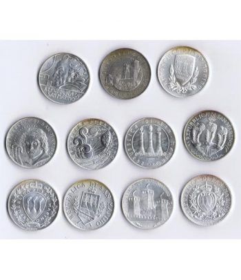 Monedas de plata 5 euros San Marino 2003/2013. 11 monedas