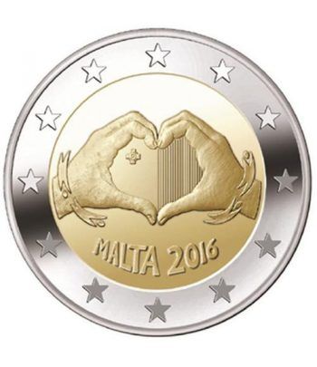 moneda conmemorativa 2 euros Malta 2016 Solidaridad Amor.