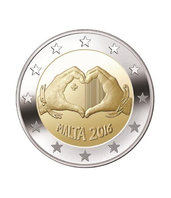 moneda conmemorativa 2 euros Malta 2016 Solidaridad Amor.