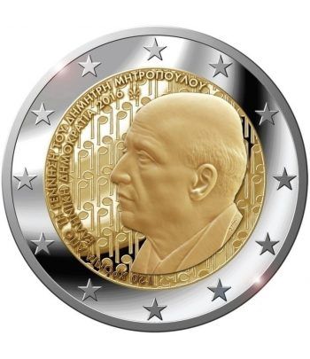 moneda conmemorativa 2 euros Grecia 2016 Mitropoulos.