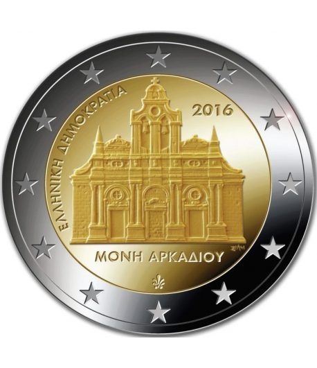 moneda conmemorativa 2 euros Grecia 2016 Arkadi.