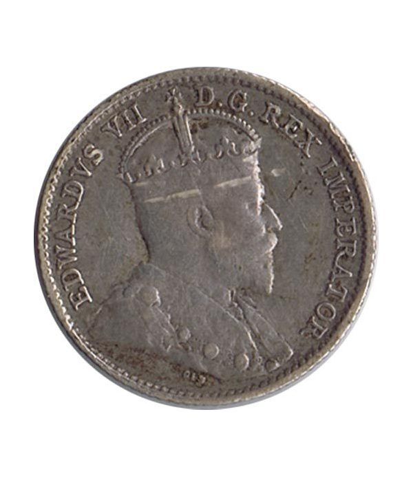 Moneda de plata 5 Cents Canada 1910 Eduardo VII.  - 4