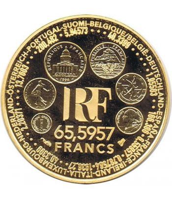 Moneda de oro 65.5957 Francos Francia 1999 Europa.