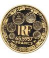 Moneda de oro 65.5957 Francos Francia 1999 Europa.