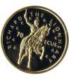 Moneda de oro 70 Ecus Gibraltar 1995 Ricardo Corazón de León.