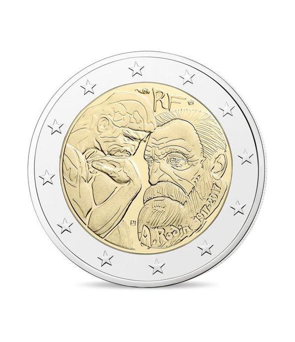 moneda conmemorativa 2 euros Francia 2017 Rodin.