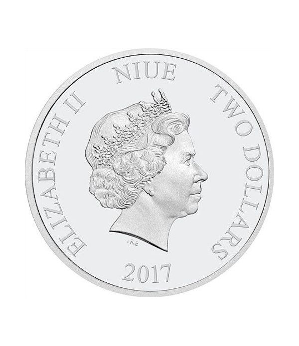 Moneda onza de plata 2$ Niue Mickey Mouse 2017.
