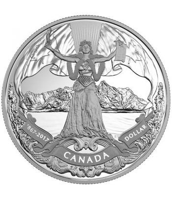 Canada 1$ 2017 150 Aniversario de Canada. Plata Proof.