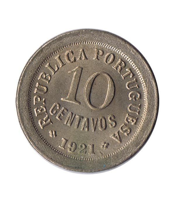 Portugal 10 Centavos 1921 Republica Portuguesa. Cuproniquel.