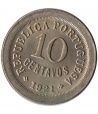 Portugal 10 Centavos 1921 Republica Portuguesa. Cuproniquel.