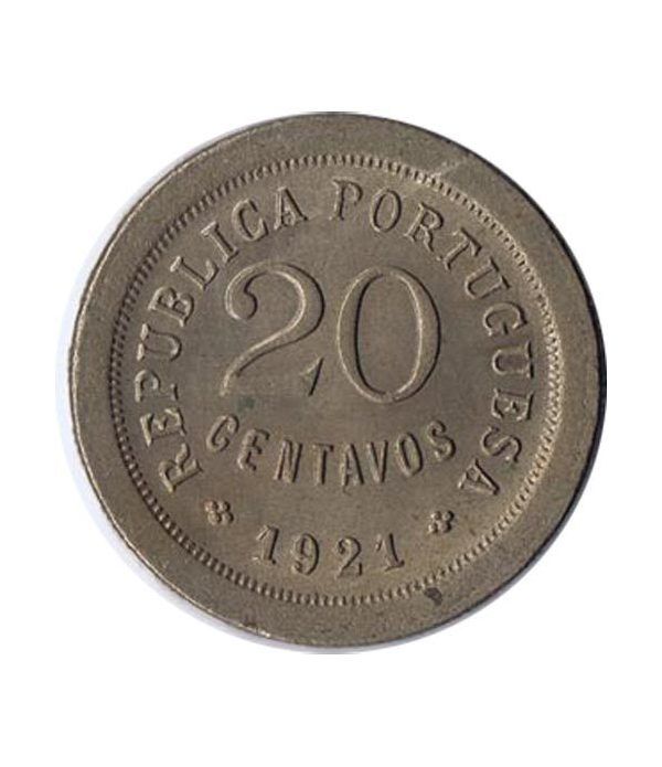 Portugal 20 Centavos 1921 Republica Portuguesa. Cuproniquel.  - 2