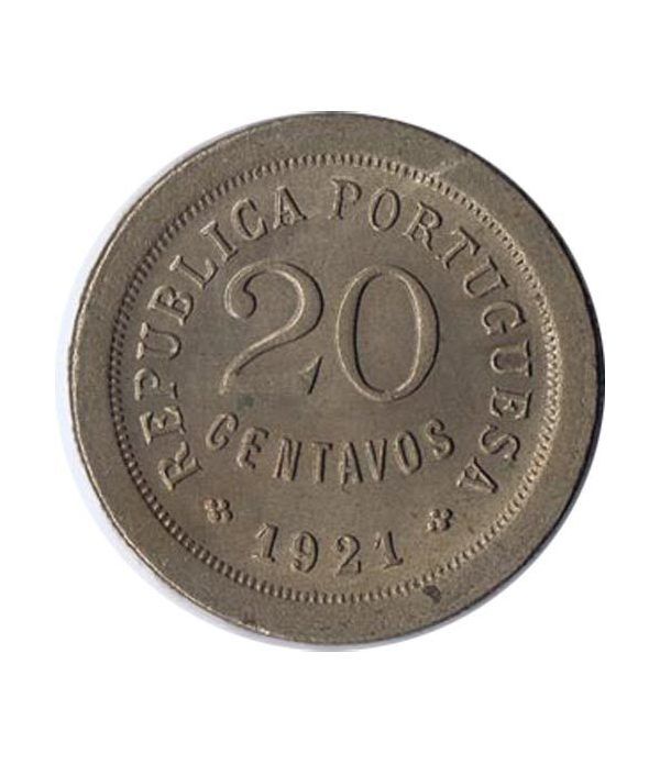 Portugal 20 Centavos 1921 Republica Portuguesa. Cuproniquel.