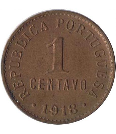 Portugal 1 Centavo 1918 Republica Portuguesa. Cobre