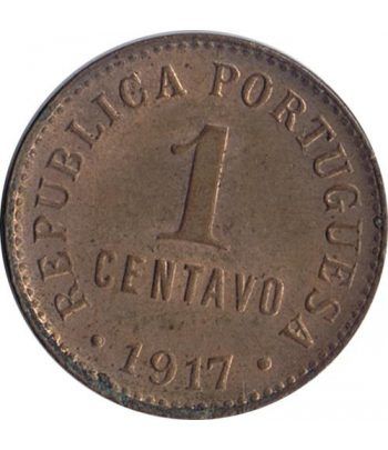 Portugal 1 Centavo 1917 Republica Portuguesa. Cobre