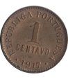 Portugal 1 Centavo 1917 Republica Portuguesa. Cobre