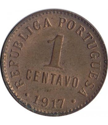 Portugal 1 Centavo 1917 Republica Portuguesa. Cobre  - 1
