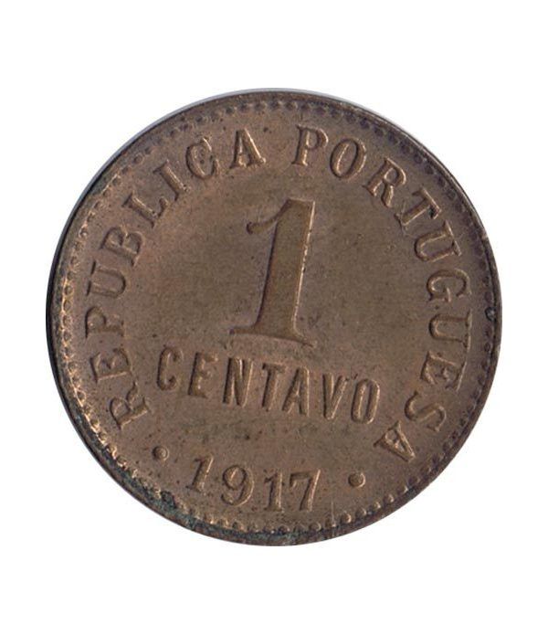 Portugal 1 Centavo 1917 Republica Portuguesa. Cobre