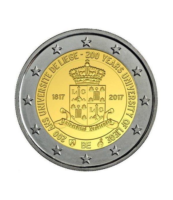 moneda conmemorativa 2 euros Belgica 2017 Universidad Lieja.  - 2