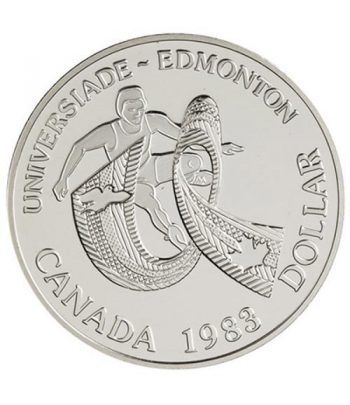 Canada 1$ 1983 Universiada Edmonton. Plata Proof.