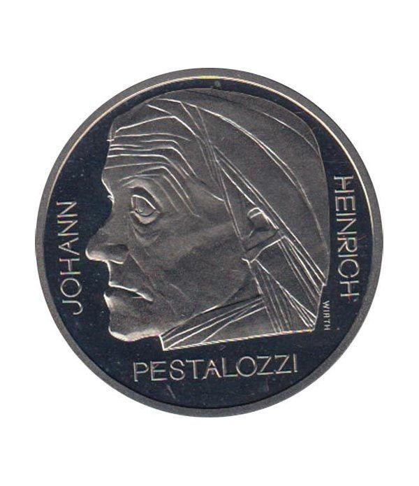 Suiza 5 francos 1977 Heinrich Pestalozzi 1746-1827