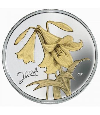 Moneda de plata 50 Centavos Canada 2004. Flor Lis de Pascua  - 1