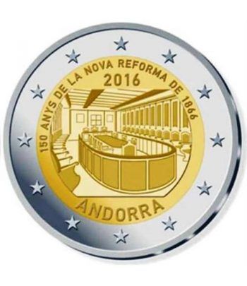 moneda conmemorativa 2 euros Andorra 2016 Reforma 1866. BU.